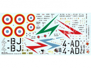 DECALQUES BERNA DECALS BD32-42 Dassault Mirage IIIE part 1 Lafayette 1/32