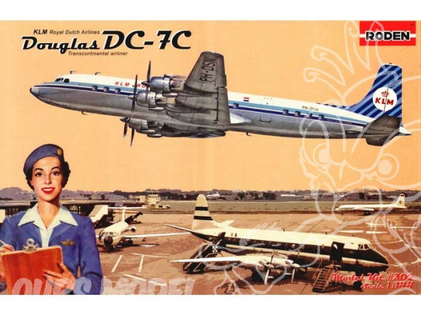 RODEN maquettes avion 302 DOUGLAS DC-7C ROYAL DUTCH AIRLINES (KLM) 1/144