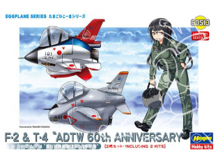 Hasegawa maquette avion 60513 EGGPLANE F-2 et T-4 ADTW 60th Anniversaire