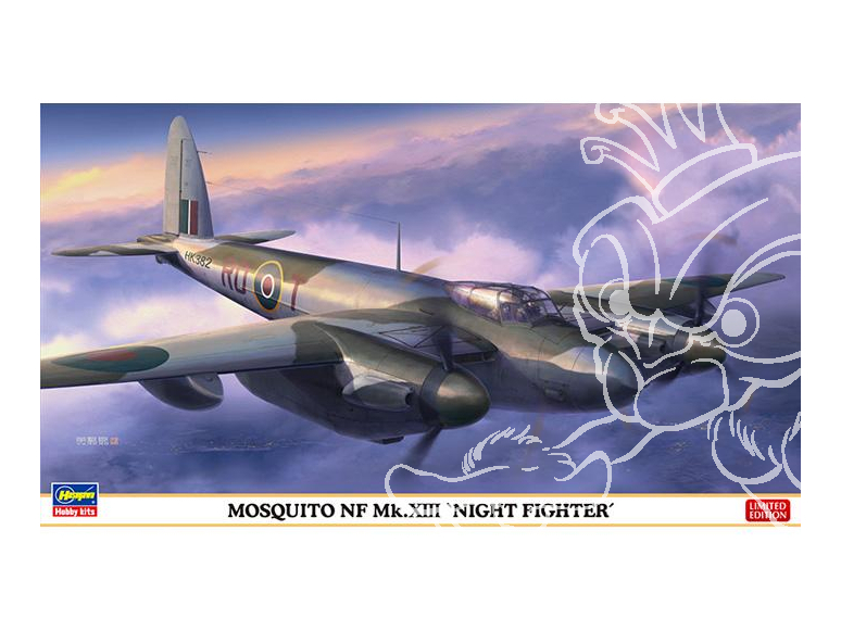 Hasegawa maquette avion 02198 MOSQUITO NF Mk.XIII NIGHT FIGHTER 1/72