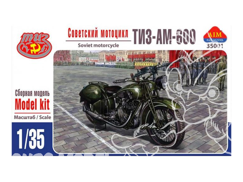 AIM maquette militaire 35001 TIZ AM-600 MOTOCYCLETTE SOVIETIQUE 1936-1941 1/35