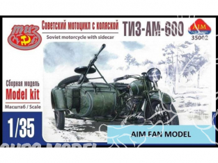AIM maquette militaire 35002 TIZ AM-600 MOTOCYCLETTE SOVIETIQUE AVEC SIDECAR 1936-1941 1/35