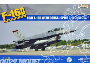 Kinetic maquette avion K48007 F-16D Block 52 Singapore AF Advanced Viper A (avec epine dorsale) 1/48