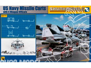 SKUNKMODEL kit amelioration militaire 48023 Chariot a missile US Navy avec 5 personnages 1/48