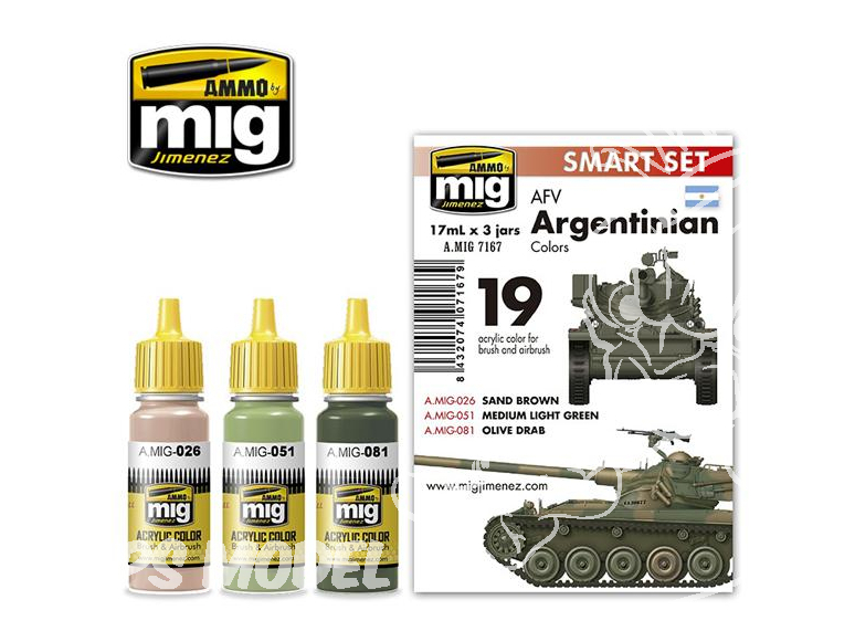 MIG peinture 7167 Set couleurs Argentine 3 x 17ml