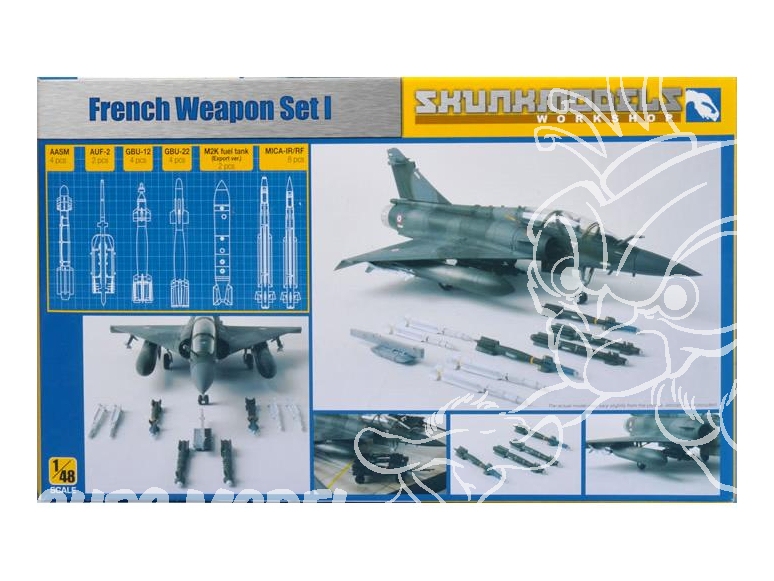 SKUNKMODEL kit amelioration militaire 48008 Set de Missiles Français 1/48