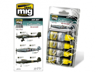 MIG peinture 7210 Set couleurs Luftwaffe WWII Début de guerre 4 x 17ml