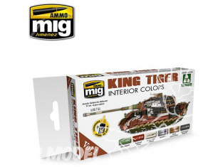 MIG set peinture maquette 7165 King Tiger Couleurs Interieur 6 x 17ml