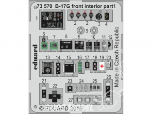 Eduard photodecoupe avion 73570 Interieur avant B-17G Airfix 1/72