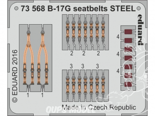 Eduard photodecoupe avion 73568 Harnais métal B-17G Airfix 1/72