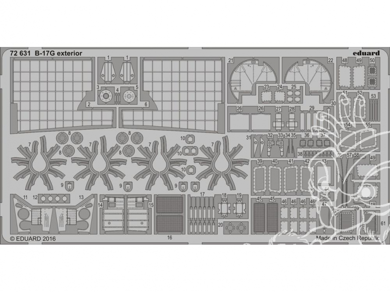 Eduard photodecoupe avion 72631 Exterieur B-17G Airfix 1/72