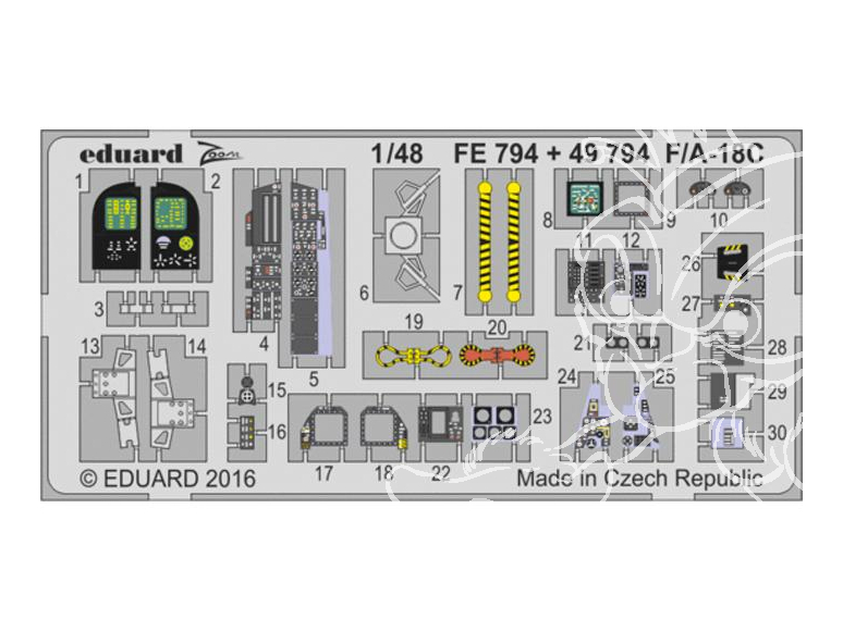 EDUARD photodecoupe avion 49794 Interieur F/A-18C Kinetic 1/48