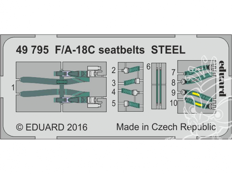 EDUARD photodecoupe avion 49795 Harnais métal F/A-18C Kinetic 1/48
