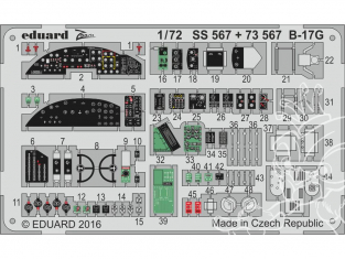 Eduard photodecoupe avion SS567 Zoom Interieur cockpit B-17G Airfix 1/72