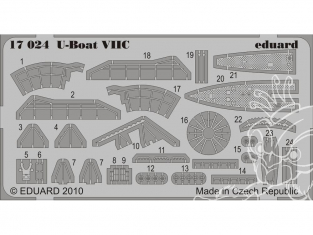 Eduard photodecoupe 17024 U-BOAT VIIC Revell 1/350