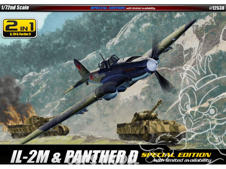 Academy maquette avion et militaire 12538 IL-2M et Panther D 1/72