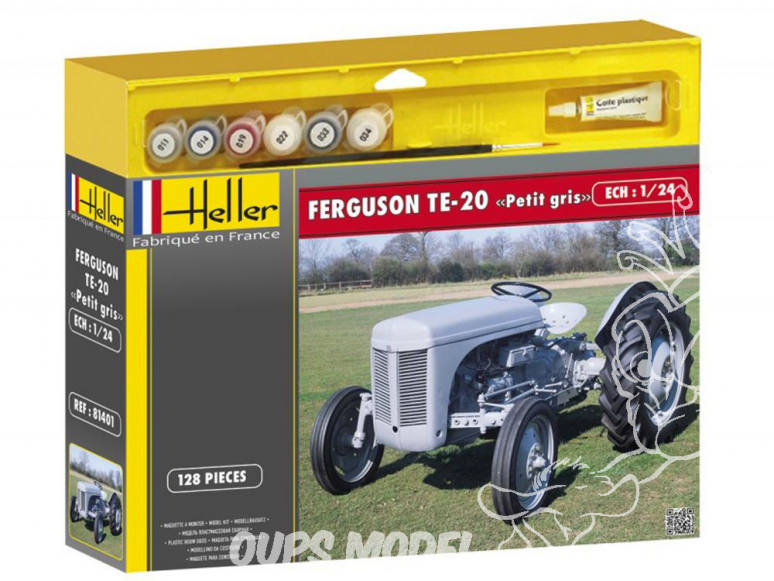 Heller maquette tracteur 50401 Fergusson TE-20 "Petit Gris" Ensemble complet 1/24