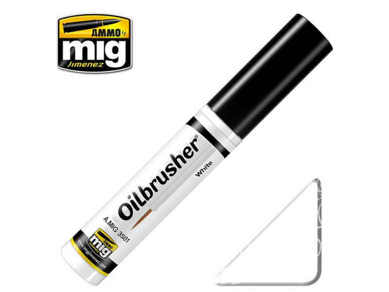MIG Oilbrusher 3501 Blanc Peinture a l'huile avec applicateur 