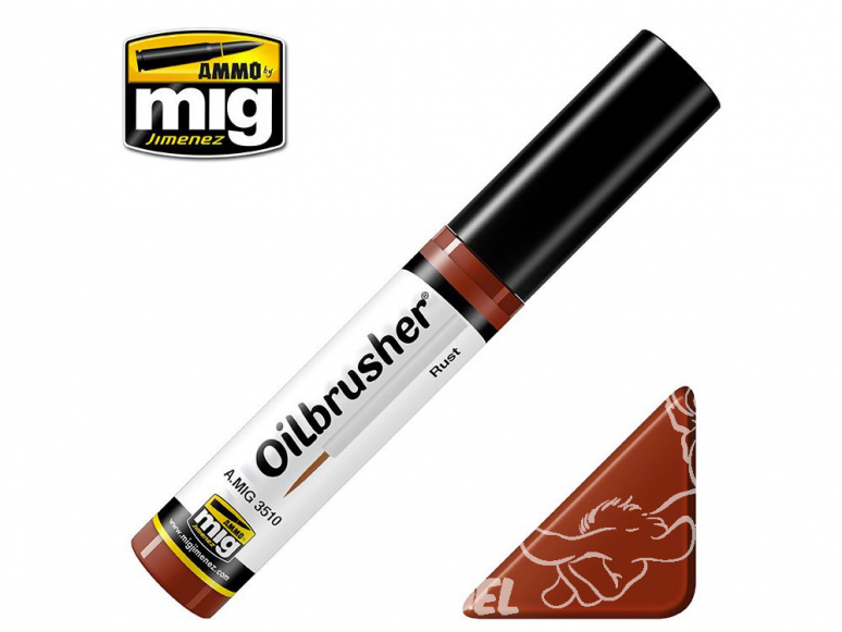 MIG Oilbrusher 3510 Rouille Peinture a l'huile avec applicateur 