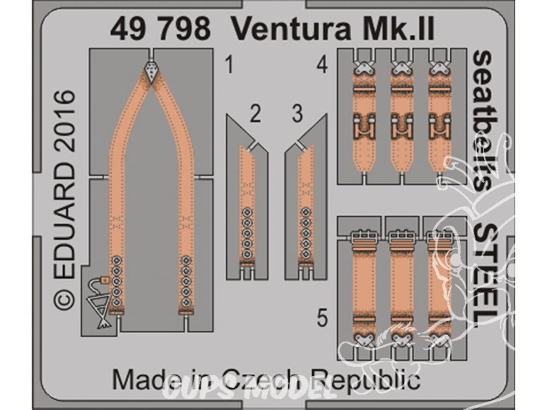 EDUARD photodecoupe avion 49798 Harnais métal Lockheed Ventura Mk.II Revell 1/48