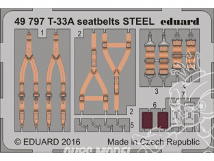 EDUARD photodecoupe avion 49797 Harnais métal T-33A Great Wall Hobby 1/48