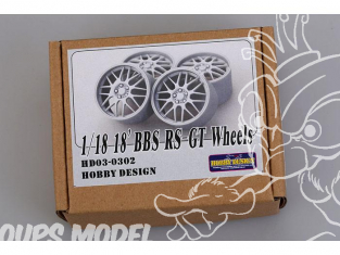 HOBBY DESIGN AMELIORATION 03-0302 4 jantes en resine 18' BBS RS-GT 1/18