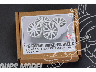 HOBBY DESIGN AMELIORATION 03-0389 4 jantes resine Forgiato Artigli-ECL pour LP700 1/18