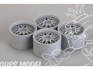 HOBBY DESIGN AMELIORATION 03-0352 4 jantes resine 19' BBS LM 1/18