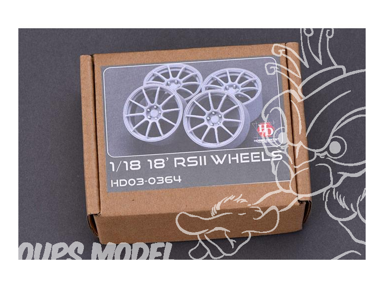 HOBBY DESIGN AMELIORATION 03-0364 4 jantes 18' RSII 1/18