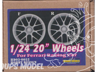HOBBY DESIGN AMELIORATION 03-0052 4 jantes resine pour Ferrari racing 1/24