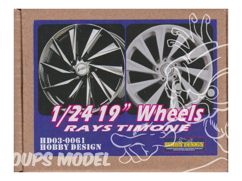 HOBBY DESIGN AMELIORATION 03-0061 4 jantes 19" rays timone 1/24