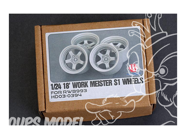HOBBY DESIGN 03-0394 4 jantes resine 18" Work Meister S1 1/24
