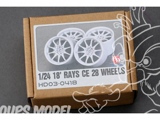 HOBBY DESIGN Kit resine 03-0418 4 jantes en resine 18" Rays CE 28 1/24