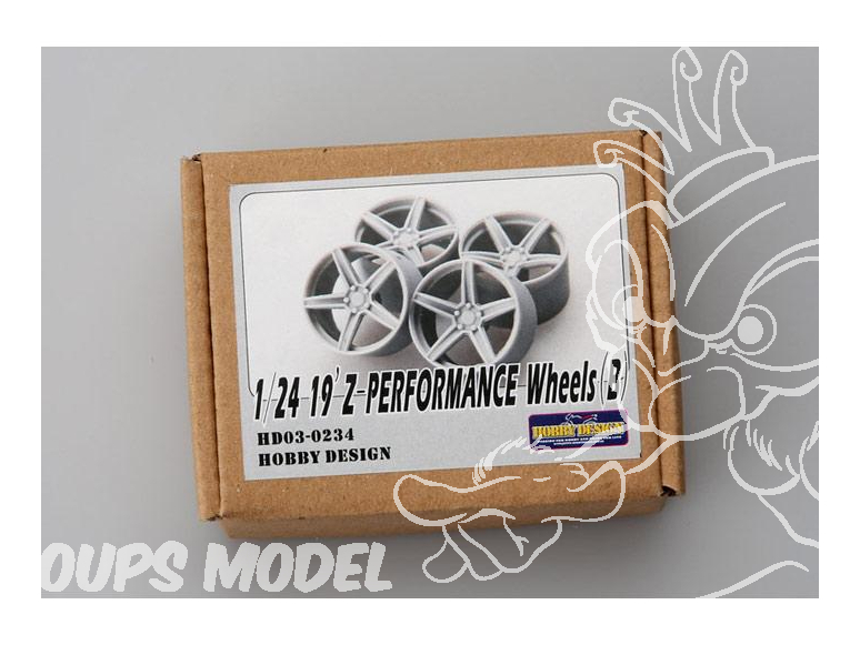 HOBBY DESIGN Kit resine 03-0234 4 Jantes resine 19" Z Performance (B) 1/24