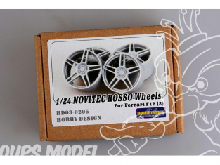 HOBBY DESIGN 03-0205 4 jantes resine Novitec Rosso pour ferrari F12 1/24