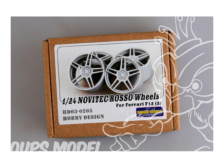 HOBBY DESIGN 03-0205 4 jantes resine Novitec Rosso pour ferrari F12 1/24
