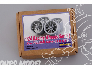 HOBBY DESIGN 03-0167 4 jantes resine Racing set (1) pour fujimi MP4-12C GT3 1/24