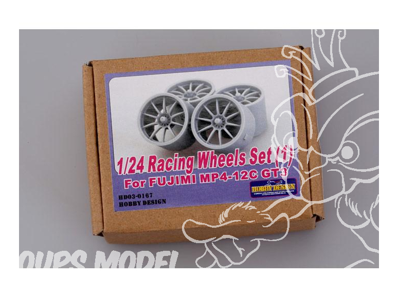 HOBBY DESIGN 03-0167 4 jantes resine Racing set (1) pour fujimi MP4-12C GT3 1/24