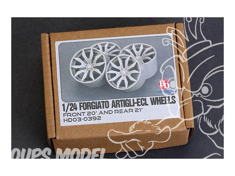 HOBBY DESIGN 03-0392 4 jantes resine 20"av 21"ar Forgiato Artigli-Ecl 1/24