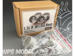 HOBBY DESIGN AMELIORATION 03-0251 4 jantes resine 19" ADV 5.01SL 1/24