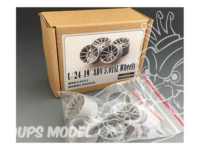 HOBBY DESIGN AMELIORATION 03-0251 4 jantes resine 19" ADV 5.01SL 1/24
