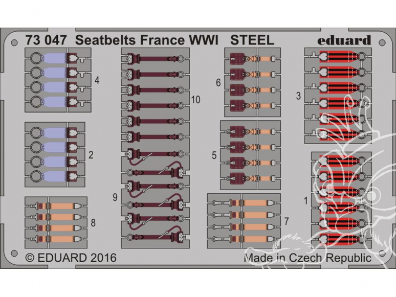 Eduard photodecoupe avion 73047 Harnais métal France WWI 1/72