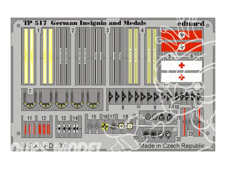 Eduard photodecoupe TP517 Insignes et medailles Allemande WWII 1/35