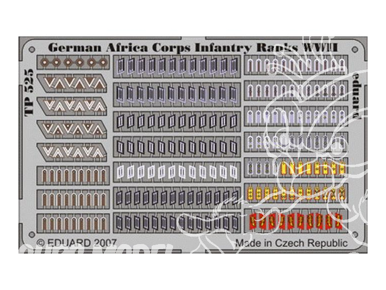 Eduard photodecoupe TP525 Grades Infanterie Africa Corps Allemand WWII 1/35
