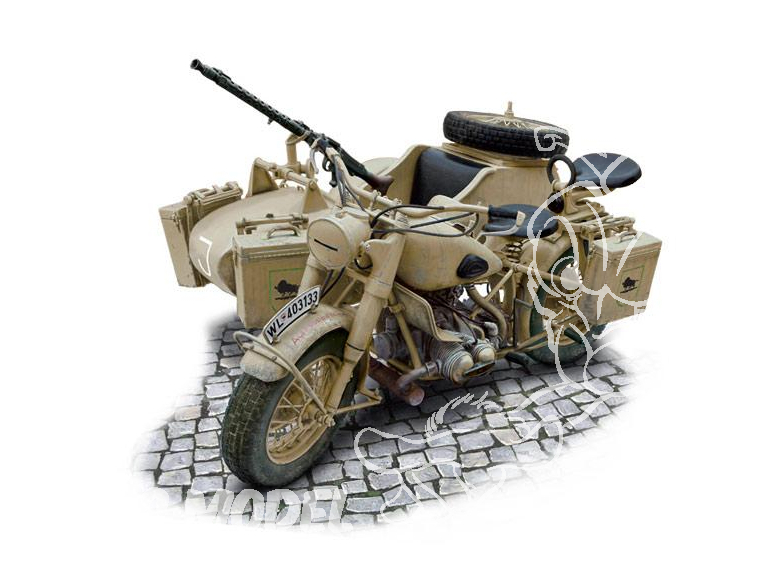 Italeri maquette moto 7403 BMW ou Zundap side-car militaire WWII 1/9