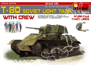 Mini Art maquette militaire 35243 Char leger sovietique T-80 avec equipage 1/35