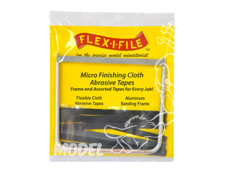 FLEX-I-FILE ff15129 Cadre avec SET DE BANDES ABRASIVES EN TISSUS (Finition ultra fine - micro fine) 