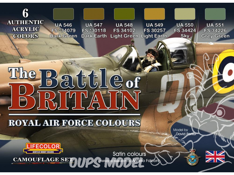 Lifecolor set de peintures cs35 La Bataille d’Angleterre couleurs de la Royal Air Force