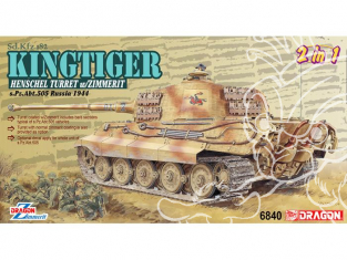 Dragon maquette militaire 6840 Kingtiger tourelle Henschel avec Zimmerit 2in1 1/35