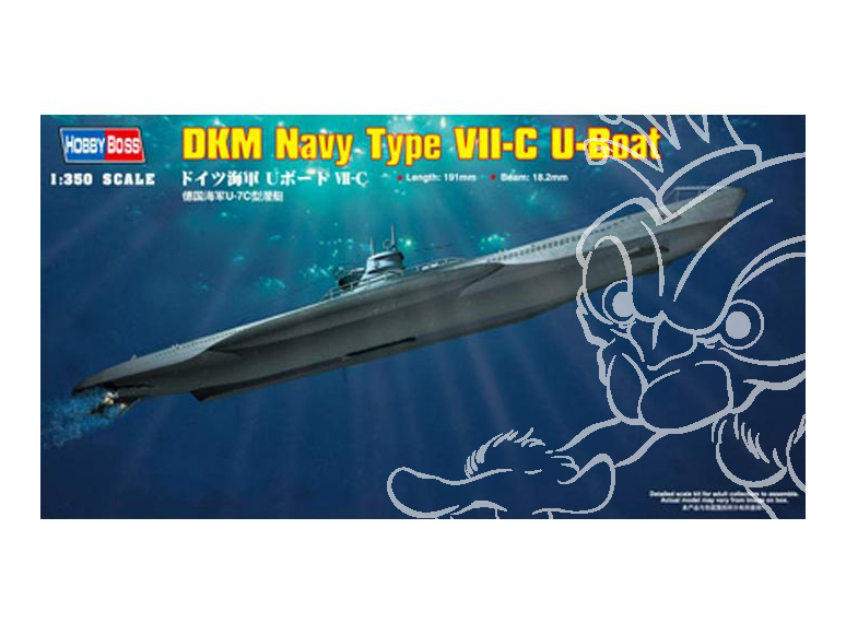 hobby Boss maquettes sous marin 83505 DKM Navy type VII-C U-Boat 1/350